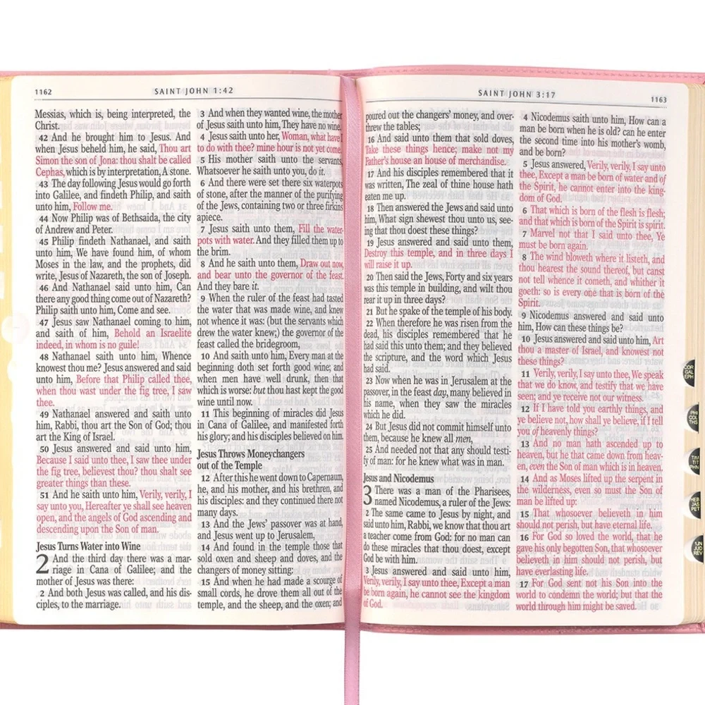 Pink Faux Leather Giant Print King James Version Holy Bible - Picture 3 of 4